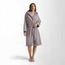 Hooded Terry Towelling Bathrobe Carrara Fyber New Fyber Solid Color