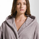 Hooded Terry Towelling Bathrobe Carrara Fyber New Fyber Solid Color
