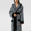 Philipp Plein Hooded Bathrobe Modern Pattern Terry Towelling