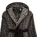 Philipp Plein Hooded Bathrobe Modern Pattern Terry Towelling