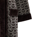 Philipp Plein Hooded Bathrobe Modern Pattern Terry Towelling