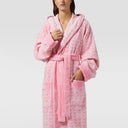 Philipp Plein Hooded Bathrobe Modern Pattern Terry Towelling