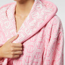 Philipp Plein Hooded Bathrobe Modern Pattern Terry Towelling