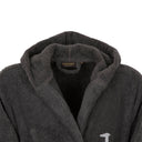 Trussardi Ribbon Solid Color Cotton Hooded Bathrobe
