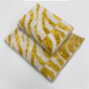 Animal Print Carrara Guest Towel in Modern Terry Cotton - Gold