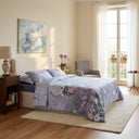 Mirabello Gardenia Dream Floral Cotton Sateen Duvet Cover Set