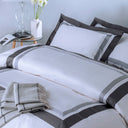 Mirabello Two-tone Plain Cotton Sateen Duvet Cover Set