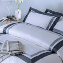 Mirabello Two-tone Plain Cotton Sateen Duvet Cover Set