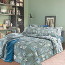 Mirabello Winter Garden Floral Cotton Sateen Duvet Cover Set