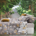 Mirabello Winter Garden Floral Cotton Sateen Duvet Cover Set