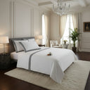 Mirabello Brera Palazzo joyous Solid Color Cotton Sateen Sheet Set
