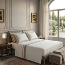 Mirabello Brera Two-Tone Plain Cotton Sateen Sheet Set