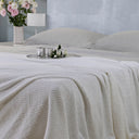 Mirabello Luisiana Unquilted Bedspread with Jacquard Sateen Solid Colour