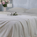 Mirabello Luisiana Unquilted Bedspread with Jacquard Sateen Solid Colour