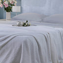 Mirabello Luisiana Unquilted Bedspread with Jacquard Sateen Solid Colour