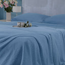 Mirabello Luisiana Unquilted Bedspread with Jacquard Sateen Solid Colour