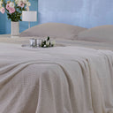 Mirabello Luisiana Unquilted Bedspread with Jacquard Sateen Solid Colour