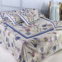 Mirabello Blue-carre'fleur Unquilted Plain Cotton Bedspread