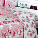 Emporium Coral Beach Modern Quilted Bedspread in Percale