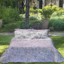 Mirabello Blossom Peach Floral Percale Quilted Bedspread