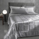 Quilted Bedspread Mirabello Brera Precious Plain Sateen Cotton Satin