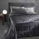 Quilted Bedspread Mirabello Brera Precious Plain Sateen Cotton Satin