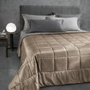 Quilted Bedspread Mirabello Brera Precious Plain Sateen Cotton Satin
