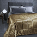 Quilted Bedspread Mirabello Brera Precious Plain Sateen Cotton Satin