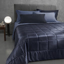 Quilted Bedspread Mirabello Brera Precious Plain Sateen Cotton Satin