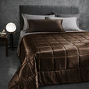 Quilted Bedspread Mirabello Brera Precious Plain Sateen Cotton Satin