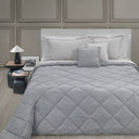 Trussardi Straw Geometric Quilted Bedspread in Jacquard Satin
