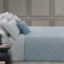 Trussardi Straw Geometric Quilted Bedspread in Jacquard Satin