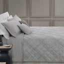 Trussardi Tartan Geometric Quilted Bedspread in Jacquard Sateen