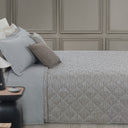 Trussardi Tract Geometric Quilted Bedspread in Jacquard Sateen
