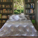 Quilted Bedspread Mirabello Abstract Flower Floral in Cotton Sateen