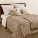 Trussardi Seam-line Modern Quilted Bedspread in Cotton Sateen