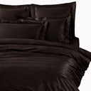 Duvet cover with pillowcases Mirabello Brera Precious solid color sateen cotton satin