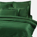 Duvet cover with pillowcases Mirabello Brera Precious solid color sateen cotton satin