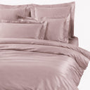 Duvet cover with pillowcases Mirabello Brera Precious solid color sateen cotton satin