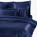 Duvet cover with pillowcases Mirabello Brera Precious solid color sateen cotton satin