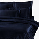 Duvet cover with pillowcases Mirabello Brera Precious solid color sateen cotton satin