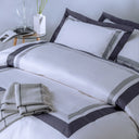 Duvet Cover with Pillowcases Mirabello Brera Two-tone Solid Color Cotton Sateen