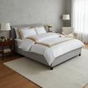 Duvet Cover with Pillowcases Mirabello Brera Two-tone Solid Color Cotton Sateen