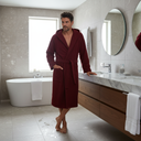Hooded Terry Towelling Bathrobe Carrara Fyber New Fyber Solid Color