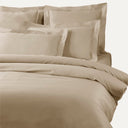 Duvet cover with pillowcases Mirabello Brera Precious solid color sateen cotton satin
